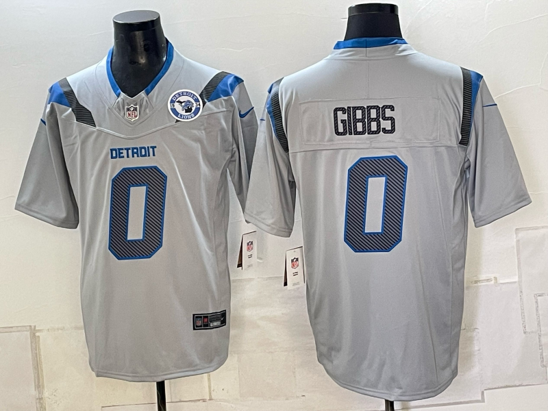 2026 Men Detroit Lions #0 Gibbs grey Nike Limited NFL Jersey 0912002